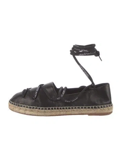 Pre-owned Off-white Leather Espadrilles In Black