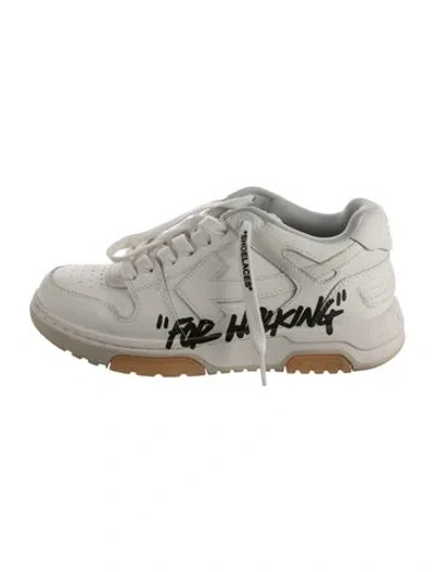 Pre-owned Off-white Leather Graphic Print Athletic Sneakers In Neutrals