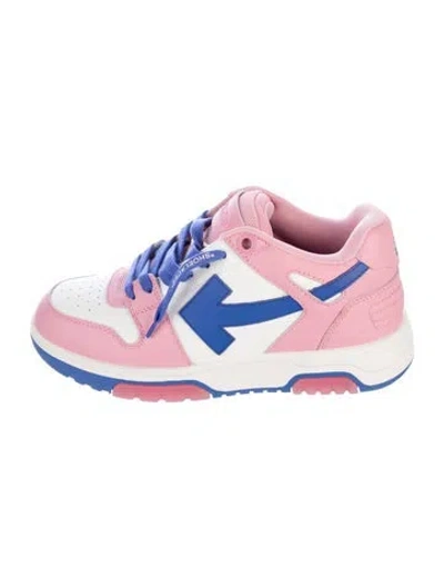 Pre-owned Off-white Leather Graphic Print Sneakers In Pink