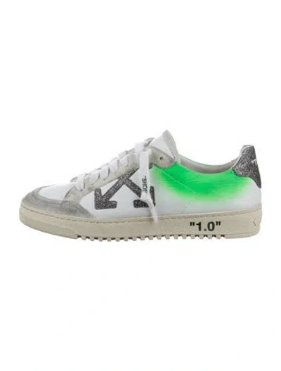 Pre-owned Off-white Leather Graphic Print Sneakers In White