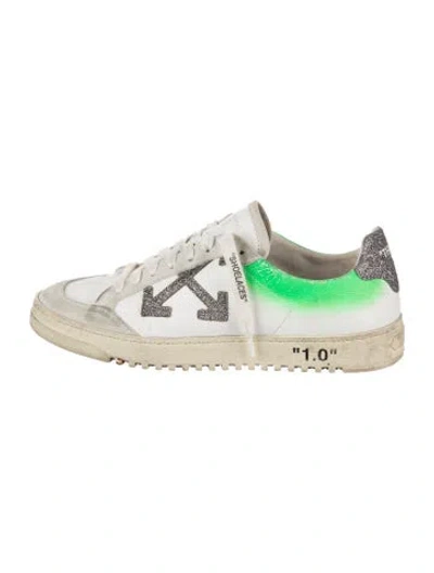 Pre-owned Off-white Leather Graphic Print Sneakers In White