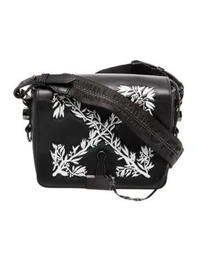 Pre-owned Off-white Leather Havana Leave Print In Black