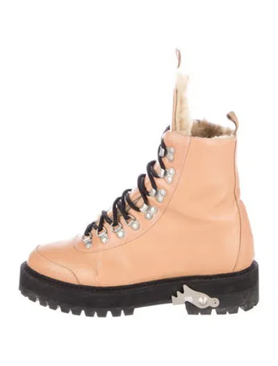 Pre-owned Off-white Leather Hiking Boots In Neutrals