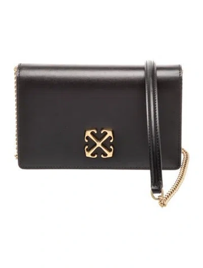 Pre-owned Off-white Leather Jitney 0.5 In Black