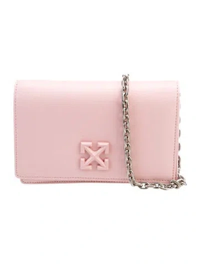 Pre-owned Off-white Leather Jitney 0.5 In Pink