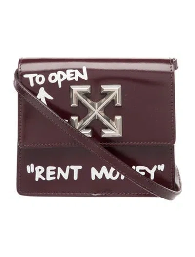 Pre-owned Off-white Leather Jitney 0.7 Rent Money In Burgundy