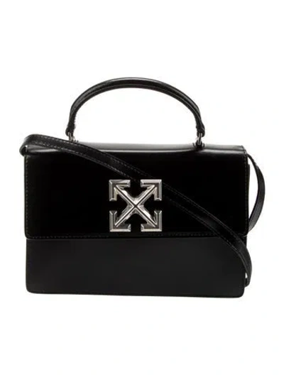 Pre-owned Off-white Leather Jitney 1.4 In Black