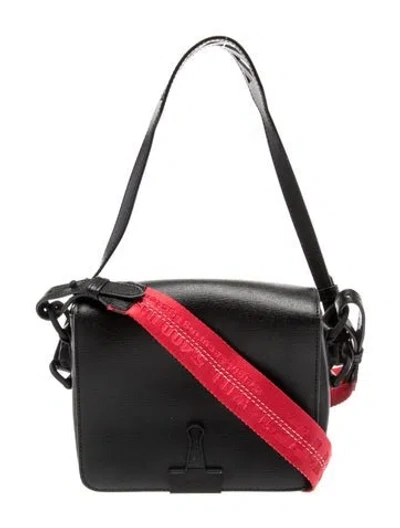 Pre-owned Off-white Leather Messenger Bag In Black