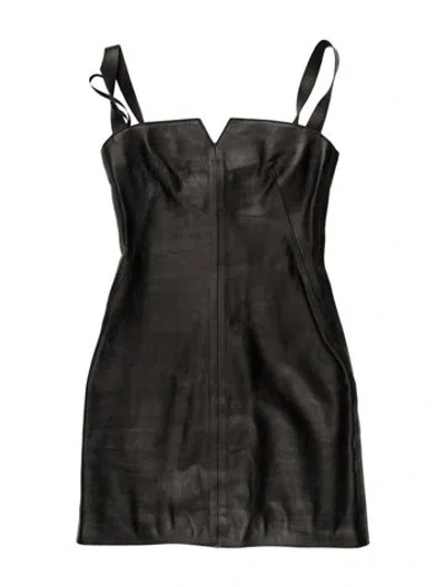 Pre-owned Off-white Leather Mini Dress In Multi