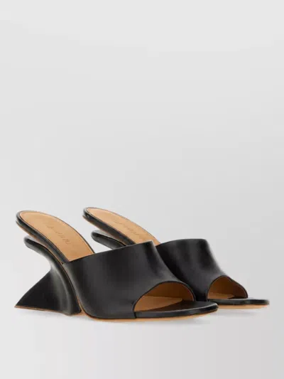Off-white Leather Mules In Black