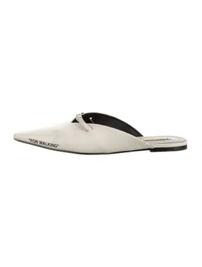 Pre-owned Off-white Leather Mules In White