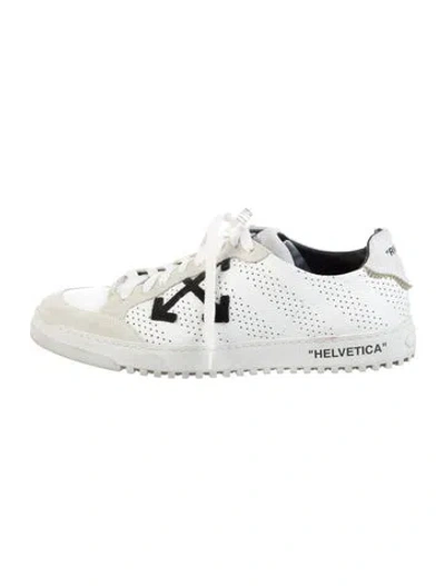 Pre-owned Off-white Leather Printed Athletic Sneakers In White