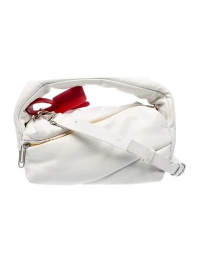 Pre-owned Off-white Leather Pump Pouch In White