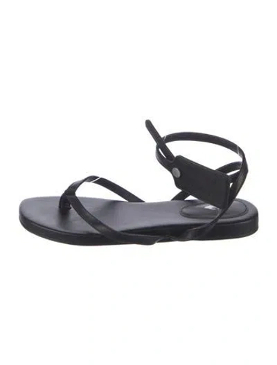 Pre-owned Off-white Leather Sandals In Black