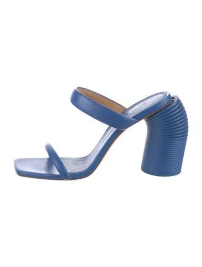 Pre-owned Off-white Leather Sandals In Blue