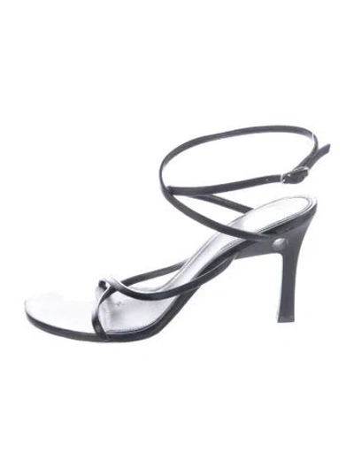 Pre-owned Off-white Leather Sandals In Gray