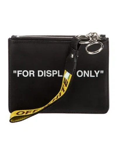 Pre-owned Off-white Leather Shoulder Bag In Black