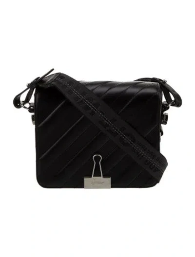 Pre-owned Off-white Leather Shoulder Bag In Black