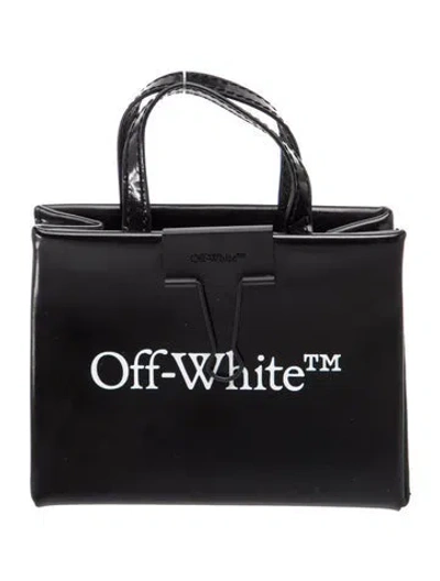 Pre-owned Off-white Leather Shoulder Bag In Black