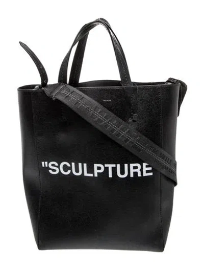 Pre-owned Off-white Leather Shoulder Bag In Black