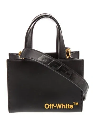 Pre-owned Off-white Leather Shoulder Bag In Black