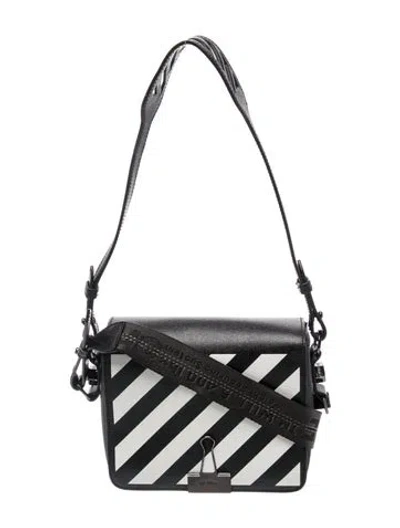 Pre-owned Off-white Leather Shoulder Bag In Black