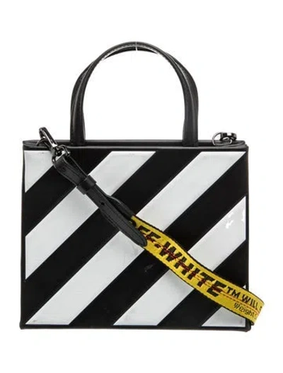 Pre-owned Off-white Leather Shoulder Bag In Black