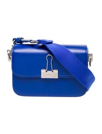 Pre-owned Off-white Leather Shoulder Bag In Blue