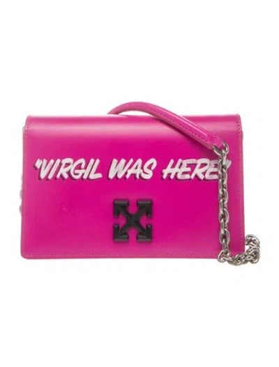 Pre-owned Off-white Leather Shoulder Bag In Pink