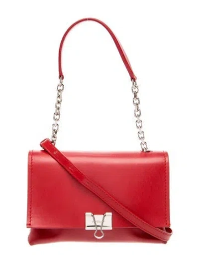 Pre-owned Off-white Leather Shoulder Bag In Red
