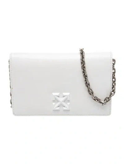 Pre-owned Off-white Leather Shoulder Bag In White