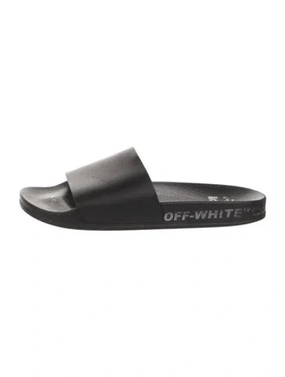 Pre-owned Off-white Leather Slides In Black