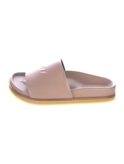 Pre-owned Off-white Leather Slides In Pink