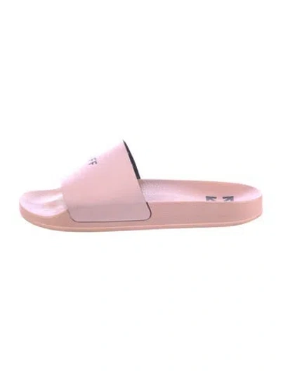Pre-owned Off-white Leather Slides In Pink