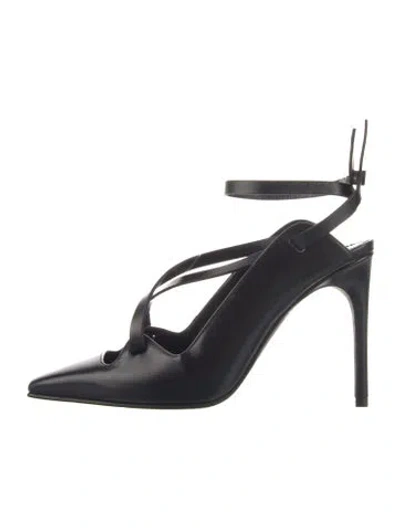 Pre-owned Off-white Leather Slingback Pumps In Blue