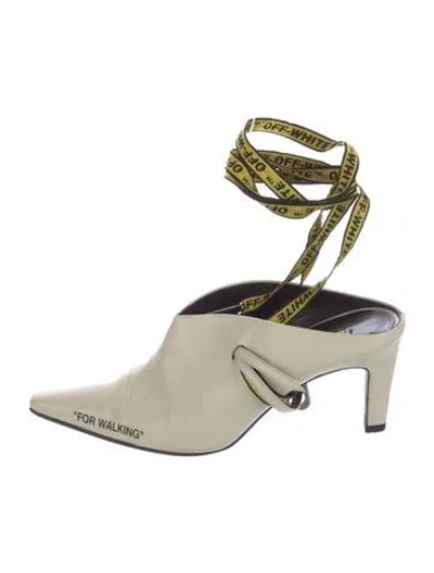 Pre-owned Off-white Leather Slingback Pumps In Neutral