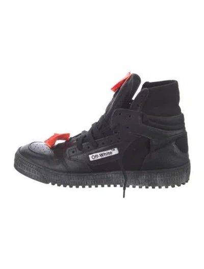 Pre-owned Off-white Leather Sneakers In Black
