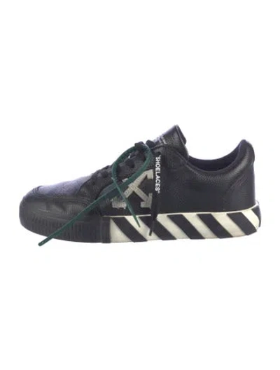 Pre-owned Off-white Leather Striped Sneakers In Black