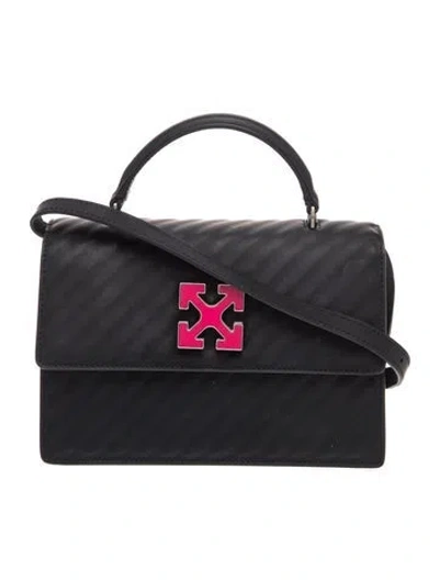Pre-owned Off-white Leather Top Handle Bag In Black