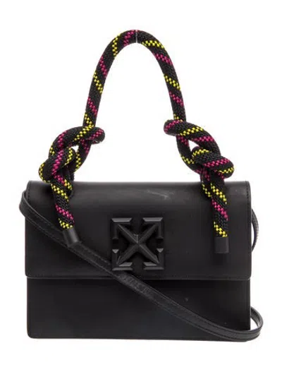 Pre-owned Off-white Leather Top Handle Bag In Black