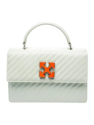 Pre-owned Off-white Leather Top Handle Bag In Green