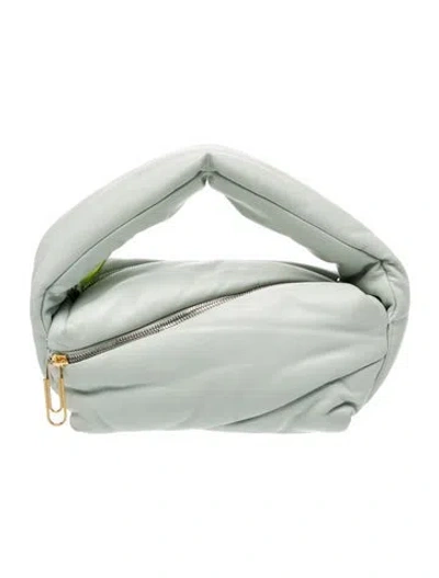 Pre-owned Off-white Leather Top Handle Bag In Green