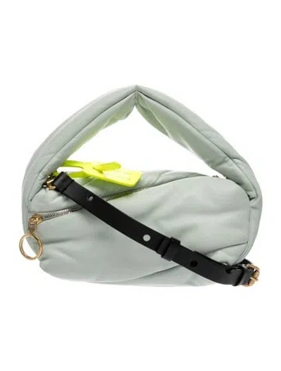 Pre-owned Off-white Leather Top Handle Bag In Green