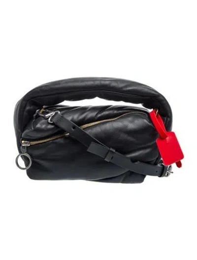 Pre-owned Off-white Leather Top Handle Bag In Grey