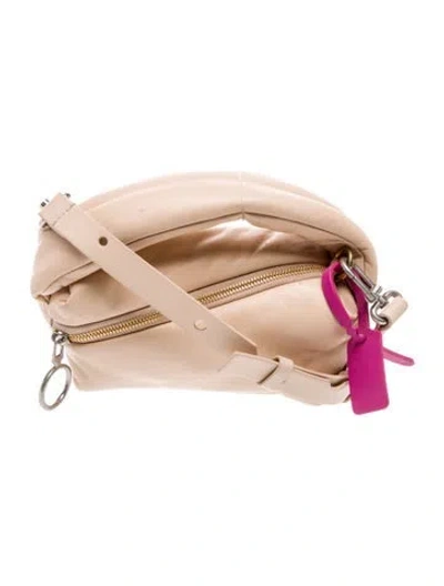 Pre-owned Off-white Leather Top Handle Bag In Neutral