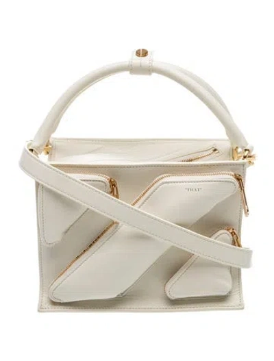 Pre-owned Off-white Leather Top Handle Bag In Neutrals