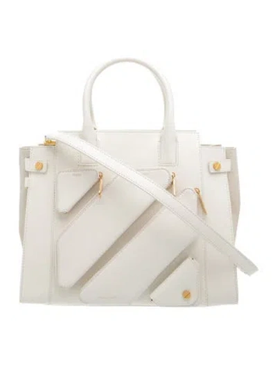 Pre-owned Off-white Leather Top Handle Bag In White