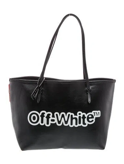 Pre-owned Off-white Leather Tote In Black