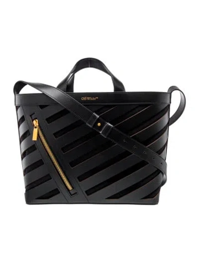 Pre-owned Off-white Leather Tote In Black