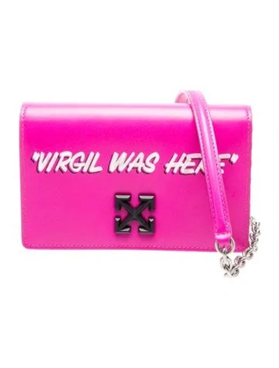 Pre-owned Off-white Leather "virgil Was Here" In Pink